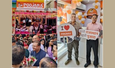 पुजारा टेलीकॉमकी राजस्थान में धमाकेदार एंट्री: जयपुर में एक साथ 5 स्टोर्स का भव्य शुभारंभ किया